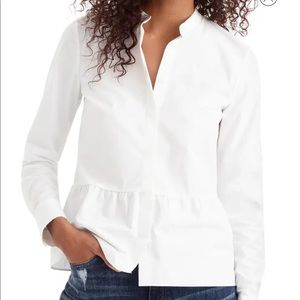JCREW Stretch Button-up Peplum Shirt